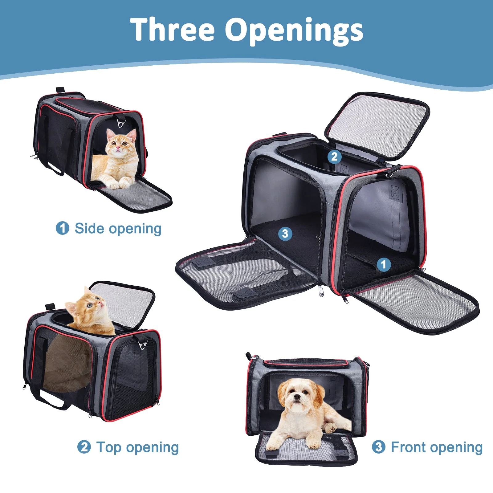 GOOPAWS Soft-Sided Travel Small Dog & Cat Carrier Bag - Image 16