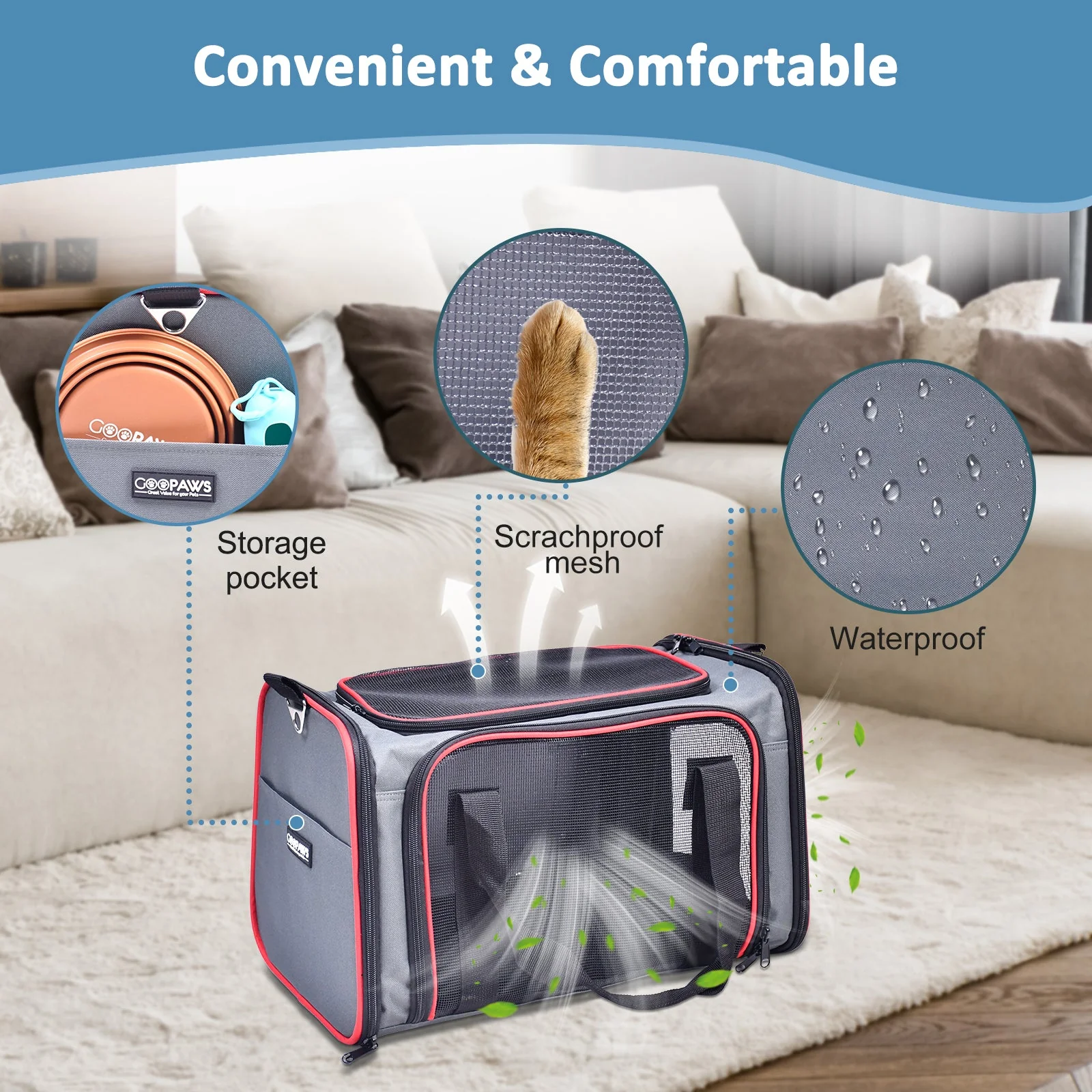GOOPAWS Soft-Sided Travel Small Dog & Cat Carrier Bag - Image 19