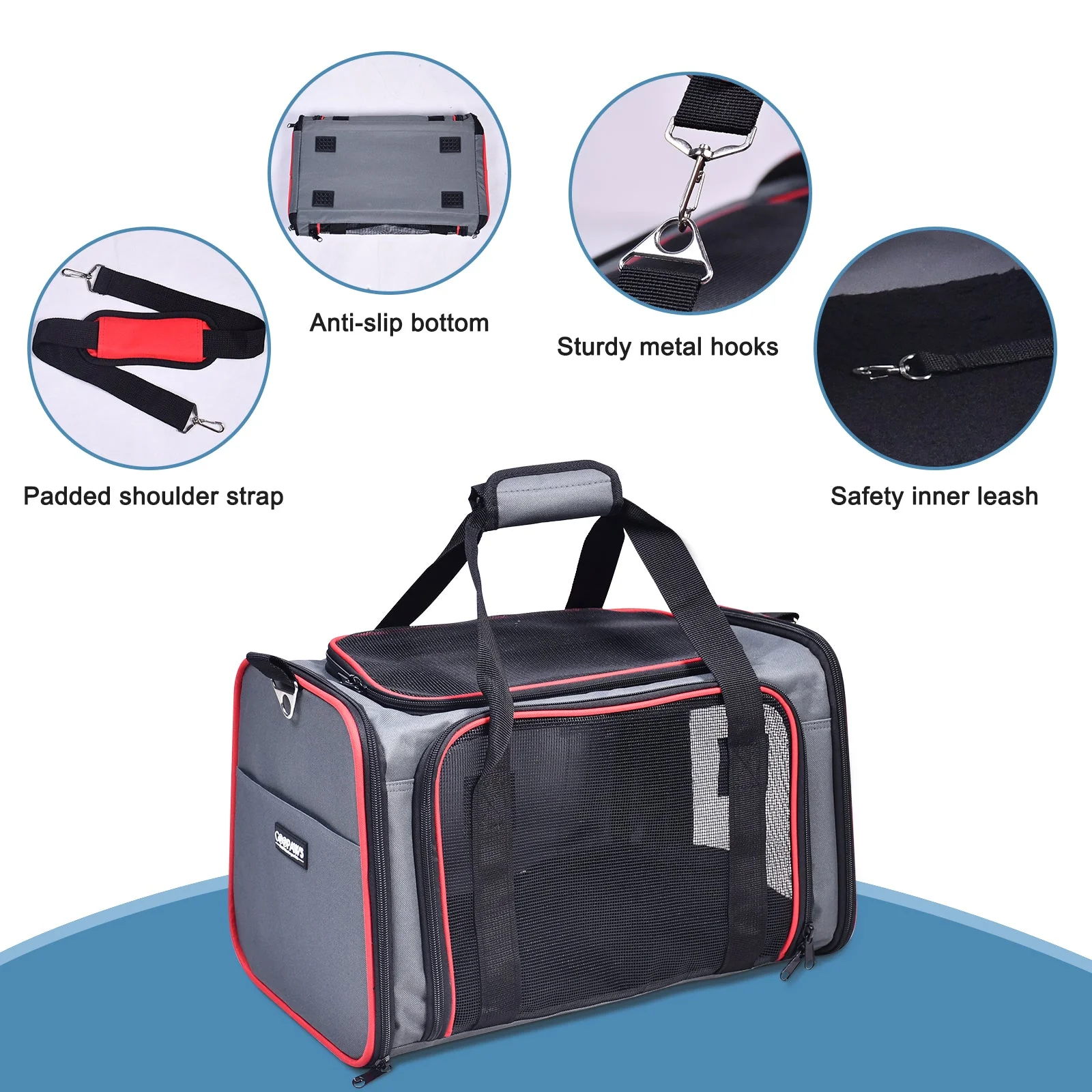 GOOPAWS Soft-Sided Travel Small Dog & Cat Carrier Bag - Image 10