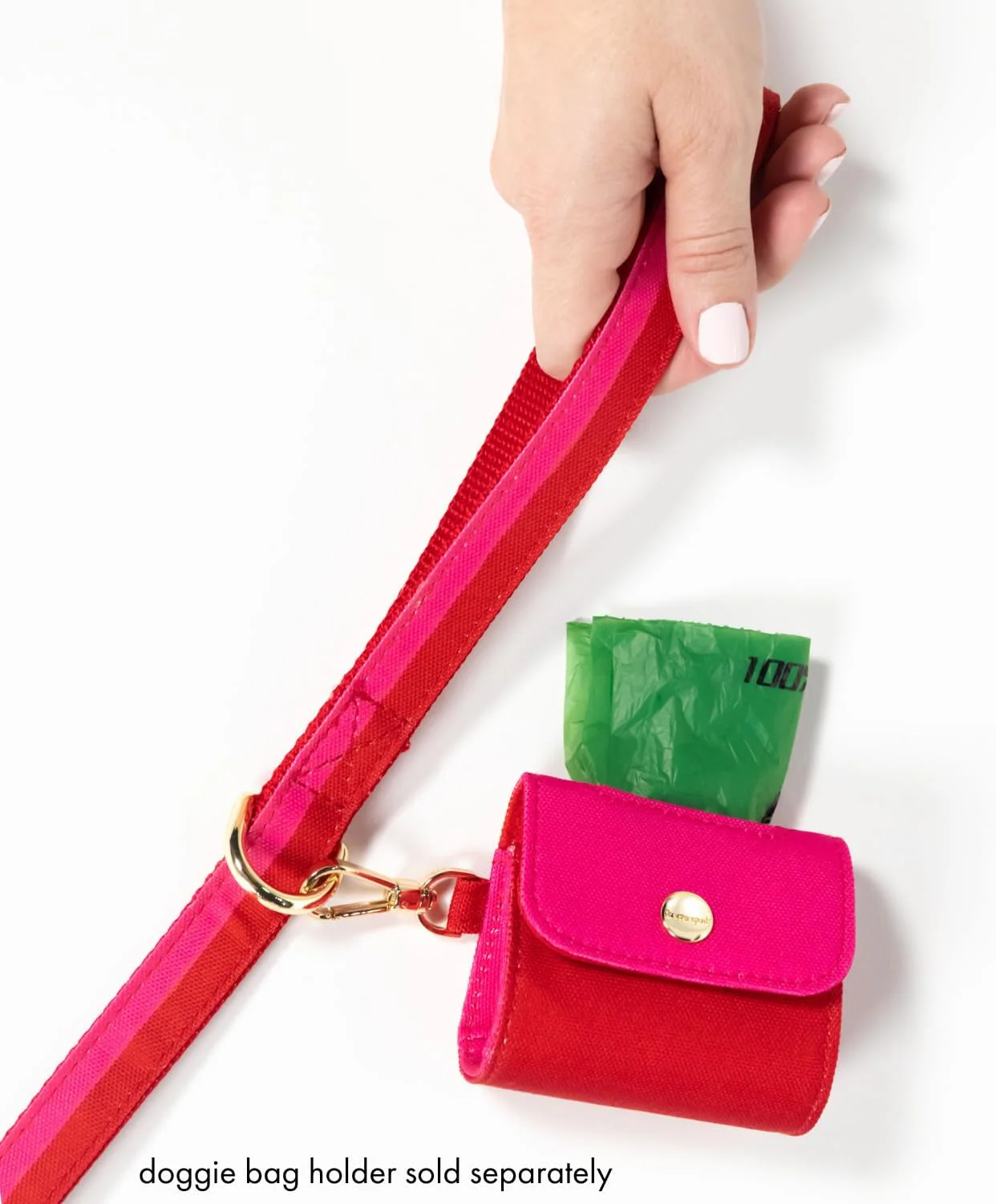 Kate Spade Red & Pink Colorblock Small Pet Leash - Image 3