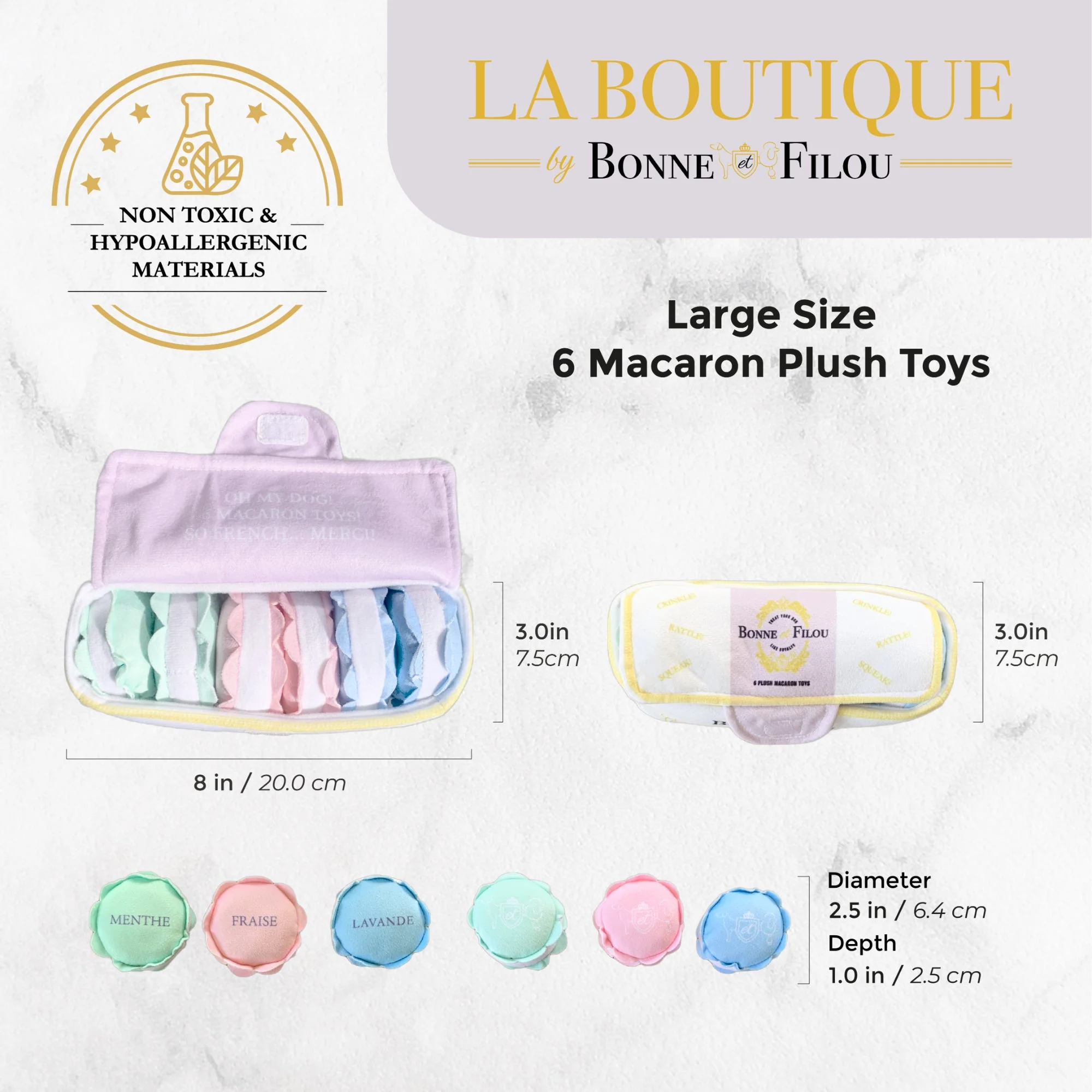 Plush Squeaky Dog Toy Set- Large - Image 5